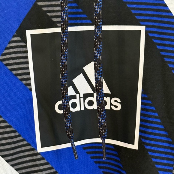 Adidas Zigzag Hoodie in Black, Blue, and White 2XL - Picture 2 of 4